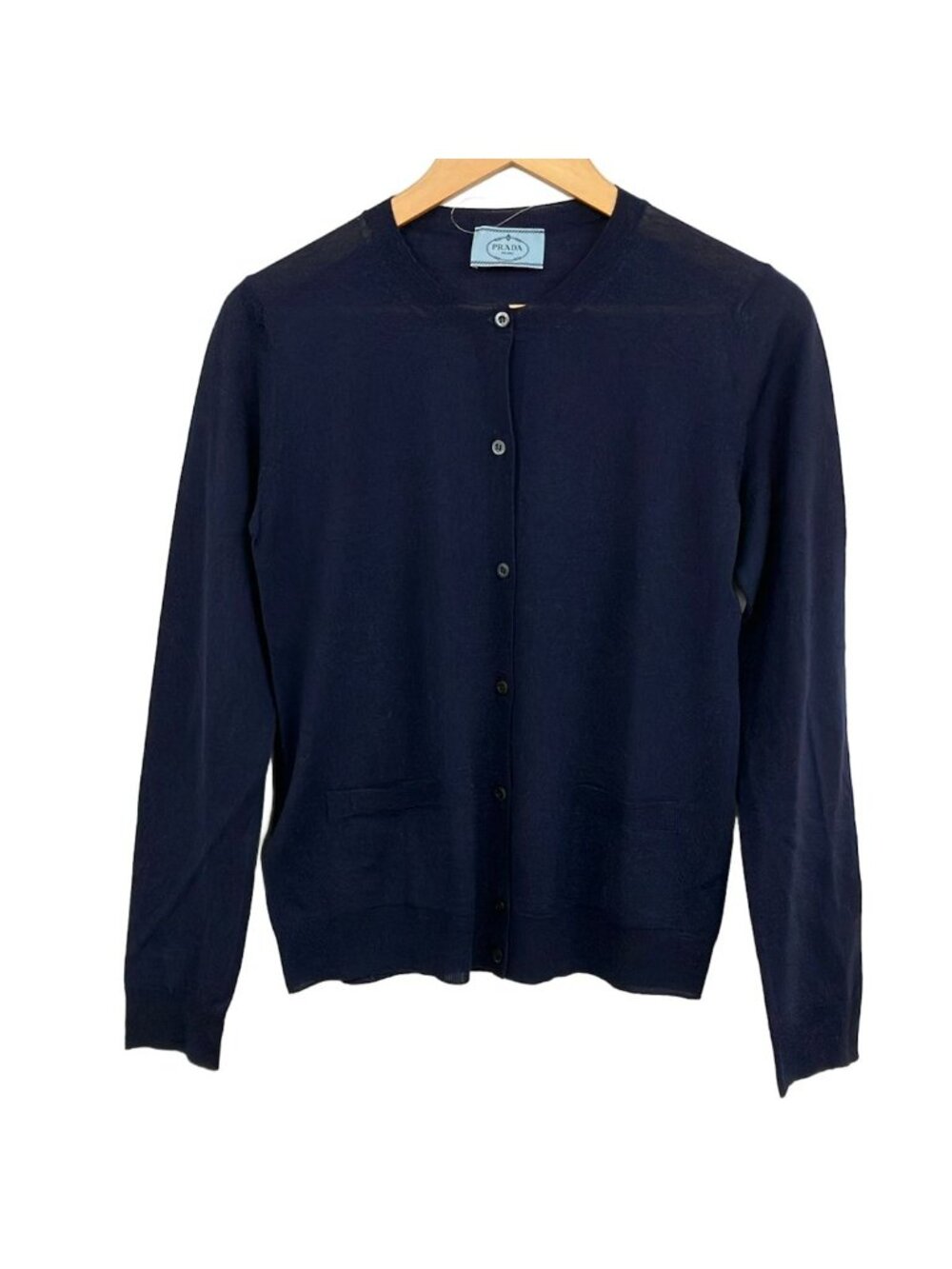 Prada Cardigan 42 M Dark Navy Long Sleeve